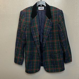 90’s Vintage Prophecy Sag Harbor Christmas Plaid Blazer